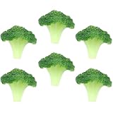 6 Pcs Fake Broccoli Slice Artificial Vegetables - Realistic Lifelike Plastic Simulation Broccoli Model for Kitchen Decoration, Restaurant Store Display, Food Props & Party Ornament