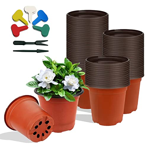 HORTIPOTS Pflanztöpfe Aus Kunststoff – 10er Set, Groß & Dick, In Schwarz/Weiß, Vielseitig Einsetzbar