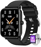 Smartwatch mit Anruf- und Textbenachrichtigungen, Fitness Tracker mit Herzfrequenz, Schlafmonitor, Schrittzähler, Wetteranzeige, Sprachassistent und Sportmodi - Kompatibel mit iOS & Android Handys