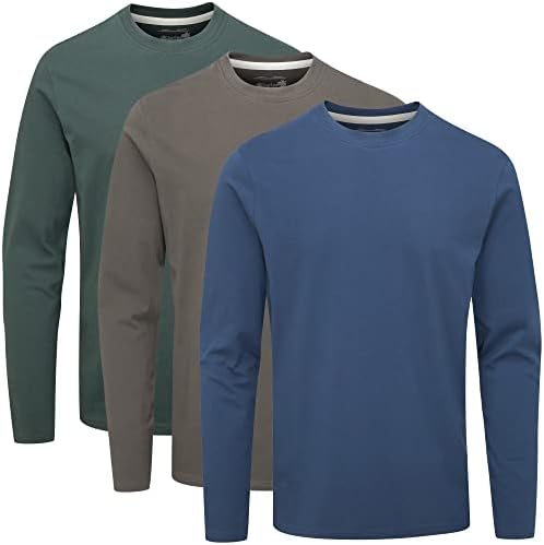 Charles Wilson 3 Pack Long Sleeved Plain Crew Neck T-Shirt