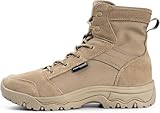 FREE SOLDIER Men's Tactical Hiking Boots Lightweight Comfortable Combat Work Boots 6 Inches (Tan 9)