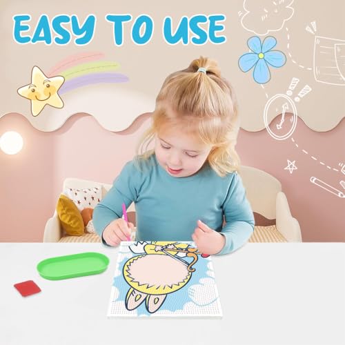 Image of PATPAT 20x20CM DIY Cartoon Diamond Painting Kit for Kids & Adults, Wooden Framed DIY Diamond Paint Cute Angel Desk Decoration, All Tools and Accessories Included