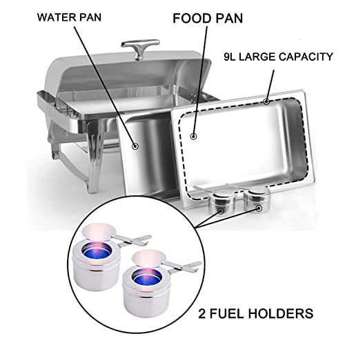 Chauffe-plats buffet 9L à couvercle rétractable pour un maintien thermique optimal