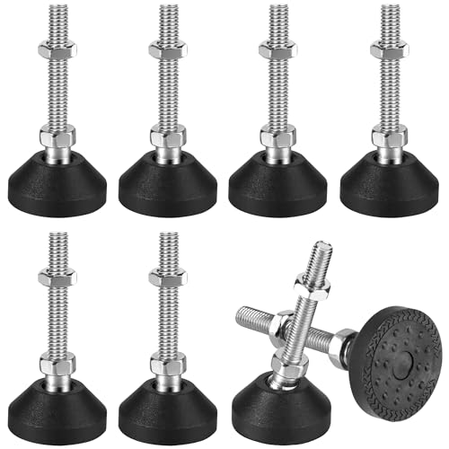YiliYa Set of 8 Adjusting Screws M8 x 50 mm Diameter 40 mm Adjustable Foot Adjusting Screw Furniture Foot Base Base Can Carry 450 kg Adjustable Feet Adjusting Screw Adjusting Plate Maximum 20° Tilt