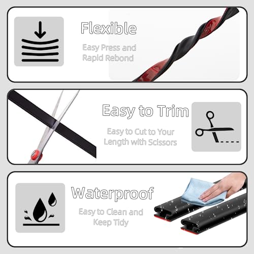 19.6 Feet Rubber Window Weather Stripping Door Seal Strip For Small Gaps, Selfadhesive D Shape Door Frame Insulation Strip, Soundproofing Door Jamb Weather Strip Replacement (Black) #TOP2