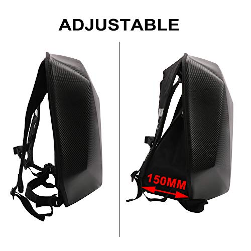 JFG RACING Motorcycle Backpack 30L,Universal Hard Shell Helmet Hardshell Riding Back Pack for Men Women - Imitation Carbon Fiber Black by JFG RACING - Image 6