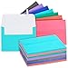 100 Pack Assorted Colors A7 Envelopes - Includes Blue, Pink, Purple, Green 5 x 7 Greeting Cards Invitation Announcements - Self Seal Square Flap Envelopes - 5.25 x 7.25 inches - 100 Count