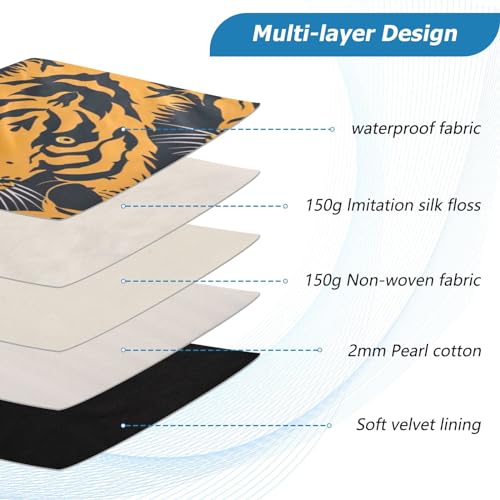 Funda para laptop 13-14 pulgadas impermeable patrón tigre negro miniatura 4