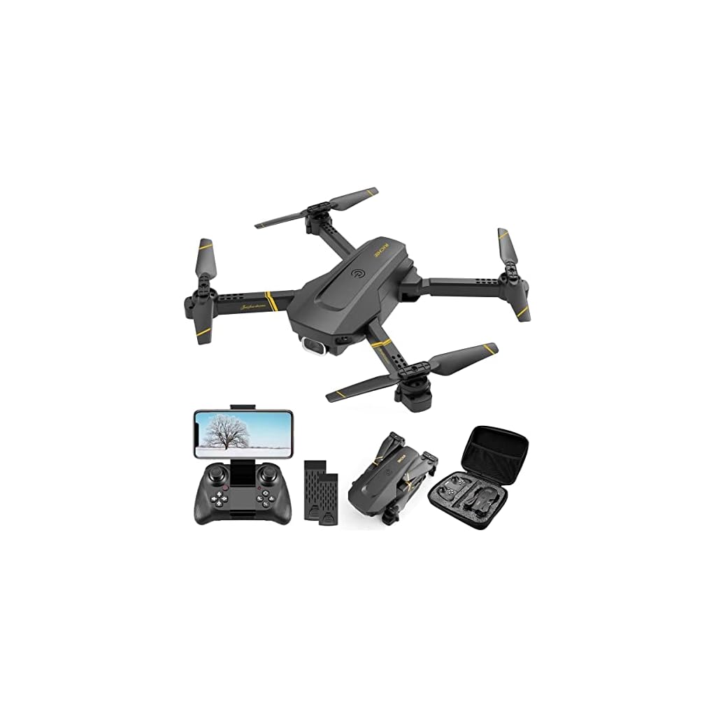 4DV4-Drone-with-1080P-HD-Camera-for-Adults-FPV-Live-Video-RC-Quadcopter-Helicopter-for-Beginners-Kids-Toys-Gifts2-Batteries-and-Carrying-CaseAltitude-HoldWaypoints3D-FlipHeadless-ModeBlack