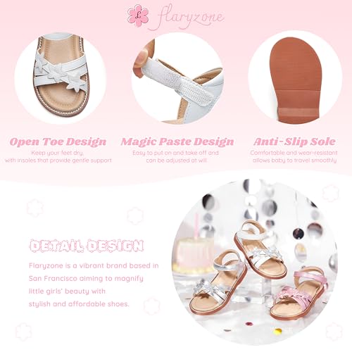 Image of Flaryzone Girls Sandals Open Toe Summer Flats Dress Sandals Shoes Toddler /Little Kid