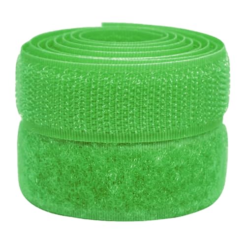 3/4 inch Neon Green Sew on Hook and Loop Tape Non-Adhesive 1 Yd Thin Nylon Heavy Duty Strips Sewing Fastening Fabric Fastener Interlocking Set for Military Form Bags Clothes Shoes Backpacks DIY Craft