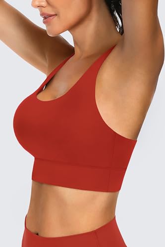 Image of MIRITY 3-Pack Strappy Sports Bras for Women - Criss Cross Back Padded Workout Yoga Top