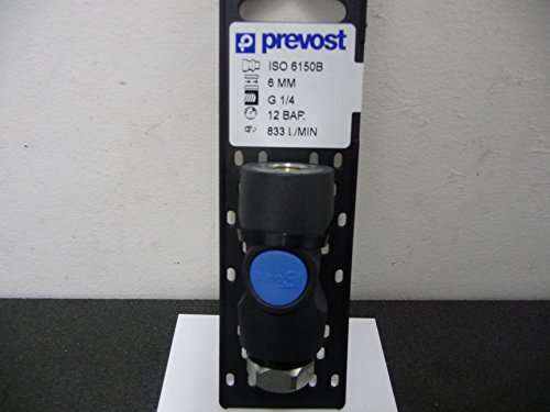 Raccord rapide sécurité femelle PREVOST - 6 mm - 1/4 gaz - ISI 061101CP