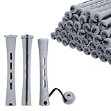 Flintronic 60 Stück Kleine Dauerwellen Wickler, 0,59 Zoll Dauerwellen, Hair Rollers für Frauen, kleine Lockenwickler, Grau Lockenwickler für Natürliche Haare Lange Kurze Haare Styling Tool