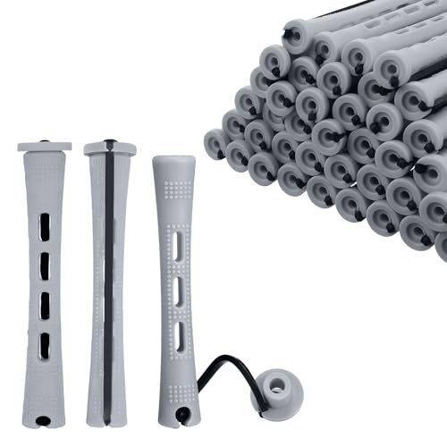 flintronic 60 Piezas Tamaño Rulos Pelo, 0.59 Pulgadas Rulos para el Pelo, Rodillos Permanentes, Rizadores de Pelo, Rulos para Permanente para Cabello Largo y Corto, Heatless Hair Curlers Kit