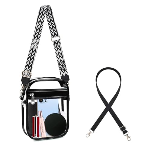Image of Clear Bag Stadium Approved, Clear Crossbody Purse Bag with Front Pocket for Concerts Sports Events Festivals