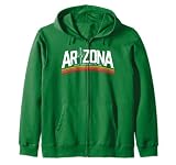 Arizona Est 1912 Saguaro vintage inspired graphics tea Zip Hoodie
