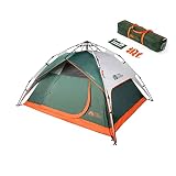 HUKSXZ Zelt 3-4 Personen Wasserdicht, Zelte Familienzelt Riesiges Camping Zelt Doppelwandig Wurfzelt Shelter Zelt mit Vorraum for Outdoor Sport Picknick Wandern Reisen Strand