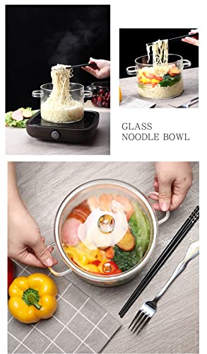 Glass Saucepan With Cover,1.5L/50 Oz Heat-Resistant Glass Stovetop Pot And Pan With Lid, The Best Handmade Glass Cookware Set Cooktop Safe For Pasta Noodle, Soup, Milk, Baby Food #TOP7