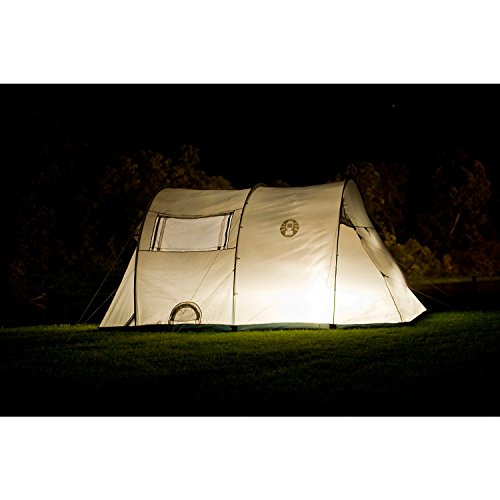 Miniatura 8 de Coleman 4-Personen Zelt Coastline Deluxe Tienda De Campaña De Túnes De 4 Plazas Para Camping O Festivales, Acampada, Familiar, Impermeable Hasta 3000 Mm De Columna De Agua, Verde, 4 Personas