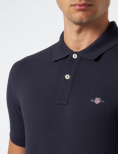Gant Para Homem. 2220 PóLo De Piqué Escudo Azul-Marinho De Corte Justo (4XL), Casual, AlgodãO, Manga Curta - 2