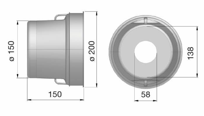 Bol protecteur pour transmission coté machine Ø 200 L : 150 mm