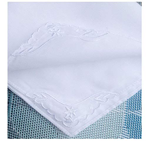 MileyMarla Ladies Embroidery Cotton White Handkerchiefs Lace Wedding Hankies4