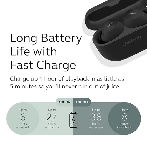 Jabra Elite 10 True Wireless Bluetooth Earbuds – Advanced Active Noise Cancelling with Dolby Atmos Surround Sound, All-Day Comfort, Multipoint,