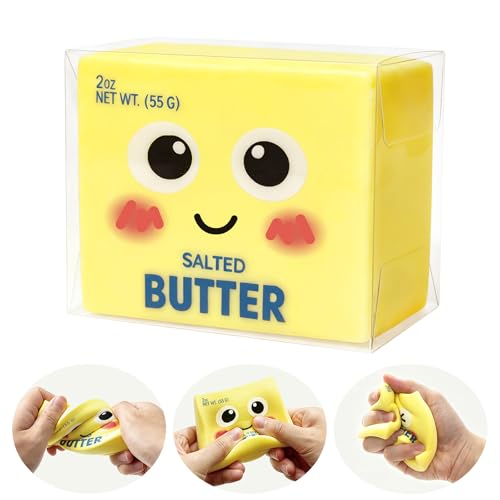 CKXMHM New Upgraded Smile Face Butter Squishy Toys, Slow Rebound Dumpling Squishy, Soft Stretchy Sensory Squeeze Toys, Stress Relief Fidget Toys, Office Desk Toys & Daily Leisure Gifts (Smiley)