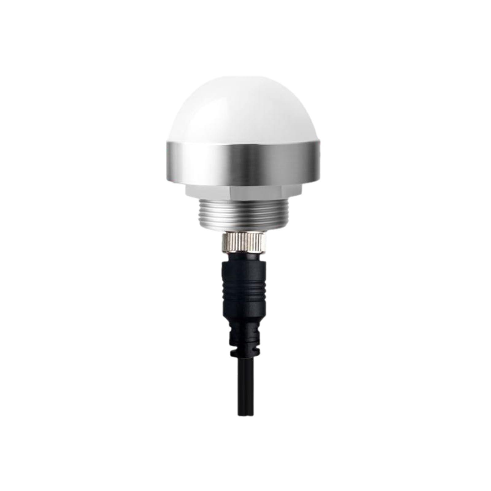 Luz de advertencia tricolor mini 3 W, 12/24 V CC, resistente al agua, hemisférica, CNC, indicador alarma, luz metálica colores para torno(Silver,With GX12,12V)