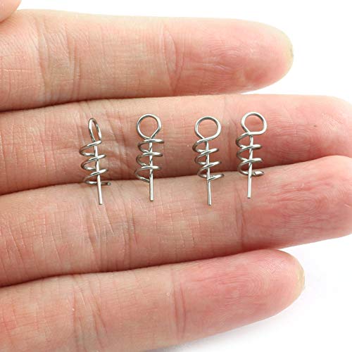 Zrm&E 100Pcs 1.5Cm Spring Twist Lock Fishing Hook Fixed Latch Needle Crank Hooks Centering Pins Fishing Tools For Soft Lure Bait Worm #TOP4