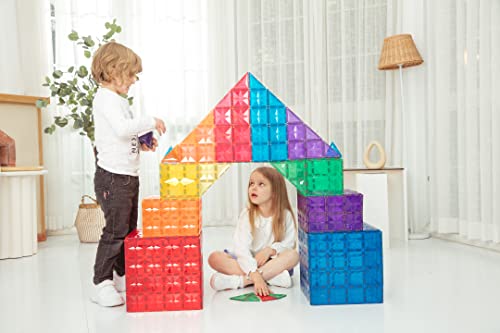 Megagontiles 162Pcs Premium Magnetic Tiles, Mega Magnet Tiles Set | Stem Authenticated | Magnetic Blocks | Magnetic Toys | Magnetic Building Blocks|Toddler Boys Girls 3-10 Year Old #TOP5