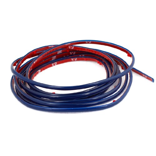 Ruilogod 118" 3Meter Length Soft Plastic Panel Moulding Trim Strip Cyan for Car