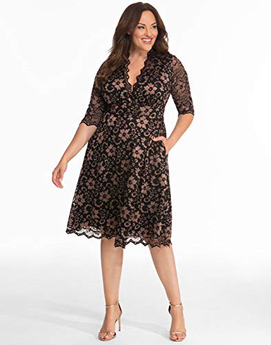 Kiyonna Women's Plus Size Mon Cherie Lace Dress, A-Line Midi Semi-Formal or Formal Cocktail Party Dress for Wedding Guest4