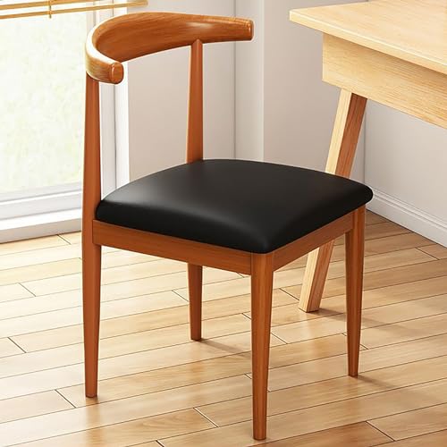 MESCXTY Sillas de Comedor Modernas con Respaldo Curvo, tapizadas con Acabado imitación Madera, sin Brazos, Estilo rústico (40 x 38 x 73 cm (16 x 15 x 29 Pulgadas), Cuero 7)