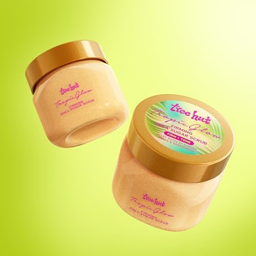 Tree Hut Mini Tropic Glow Body Scrub, Exfoliating & Hydrating Sugar Scrub with Shea Butter, Smooth Skin, Body Exfoliator For All Skin Types, Self Care Gifts for Women, Vegan, Travel Size, 3.4 oz - 3