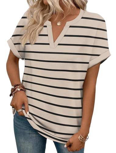 Image of WIHOLL Womens Blouses Spring Tops Short Sleeve Shirts Dressy Casual Summer Vacation Fashion Clothing 2026