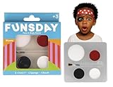 FUNSDAY Kit 3 pinturas faciales pirata con pincel y esponja
