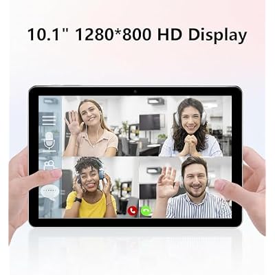 ECOPAD 10.1 Inch Tablet, Android 15 Tablets 12GB(4+8) RAM / 64GB ROM / 1TB SD Card Expansion, 1280x800 IPS HD Touchscreen, 6000mAh Battery, Bluetooth 5.0, Dual Cameras, GMS, Dual Band WiFi, Black