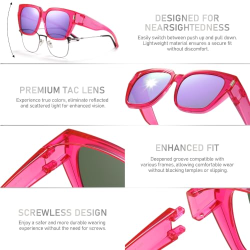 Image of HAOLOTA Polarized Fit Over Glasses Sunglasses for Women UV Protection