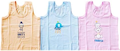 Artist Unknown 1stbabystore New Born Infant Kids Sleeveless Inner wear Sando Vest Undershirt Housiry Baby Girls&Boys Unisex Skin Friendly 100% Cotton Size S(1-3mth)(3pcs)