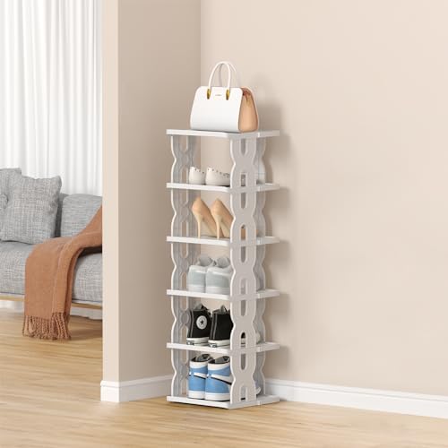 Listado y reviews de Almacenamiento vertical espacios pequeños - cinco favoritos. 34 Zapatero estrecho de 6 niveles, pequeño soporte apilable, zapatero blanco para recámara, organizador de plástico para clóset, entrada, organizador de almacenamiento de zapatos...