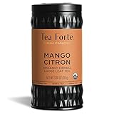 Tea Forte Mango Citron Premium Organic Loose Leaf Caffeine-Free Herbal Tea Blend Canister, Makes 35-50 Cups