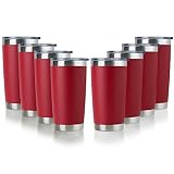 DOMICARE 20oz Stainless Steel Tumbler Bulk with Lid, Double Wall Vacuum Insulated Travel Mug, Powder