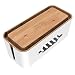 Produktbild Kabelbox Groß NTONPOWER XXL Steckdosenbox Kabelsammler Aufbewahrungsbox für Kabelführungs Ladekabel Aus ABS Kunststoff mit Belüftung, 38,5x13,5x15cm- hölzerne Textur Organizer, MEHRWEG