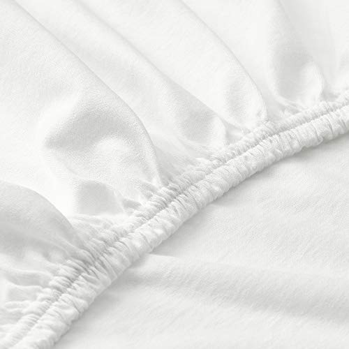 Drap housse LEN 80x130 cm blanc de qualité supérieure