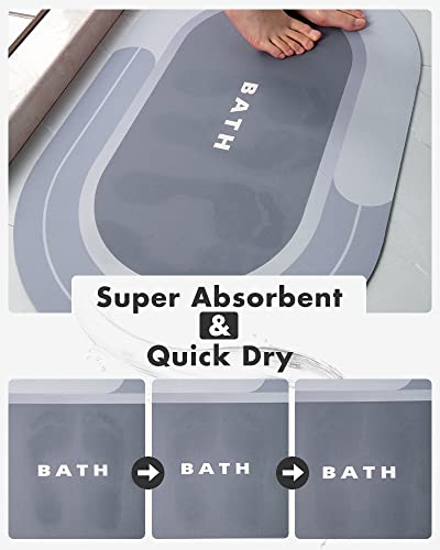 Montvoo-Bath Mat Rug-17"X27" Innovative Bathroom Rug Mat Super Absorbent Quick Dry Rubber Backed Dirt Resistant Bath Rugs Mats For Bathroom Non Slip Beige Bathroom Rug For Shower Sink Bathtub #TOP1