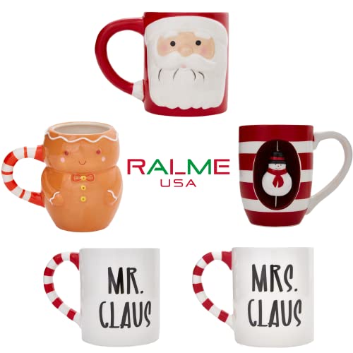 Ralme Mr And Mrs Claus Christmas Mugs Set Of Two - 16 Oz. Large Ceramic Santa Mugs #TOP7