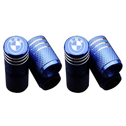 Car Tire Air Valve Caps- Auto Wheel Tyre Dust Stems Cover with Logo Emblem Waterproof Dust-Proof Universal fit for Cars, SUV, Truck, Motorcycles 4 Pieces