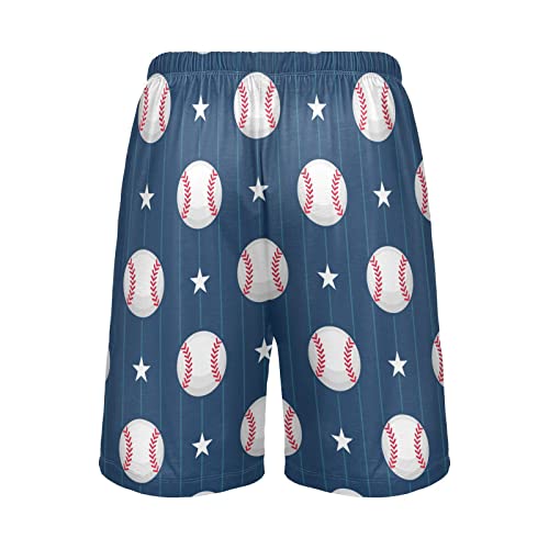 Baseball Sport Stars Mens Pajama Shorts Men's Pajama Bottoms Soft Sleepwear L3